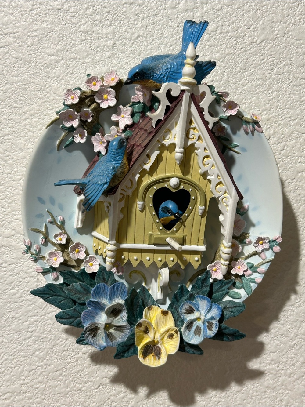 The Bradford Exchange Vintage Blue, Yellow & White Birdhouse Wall Art